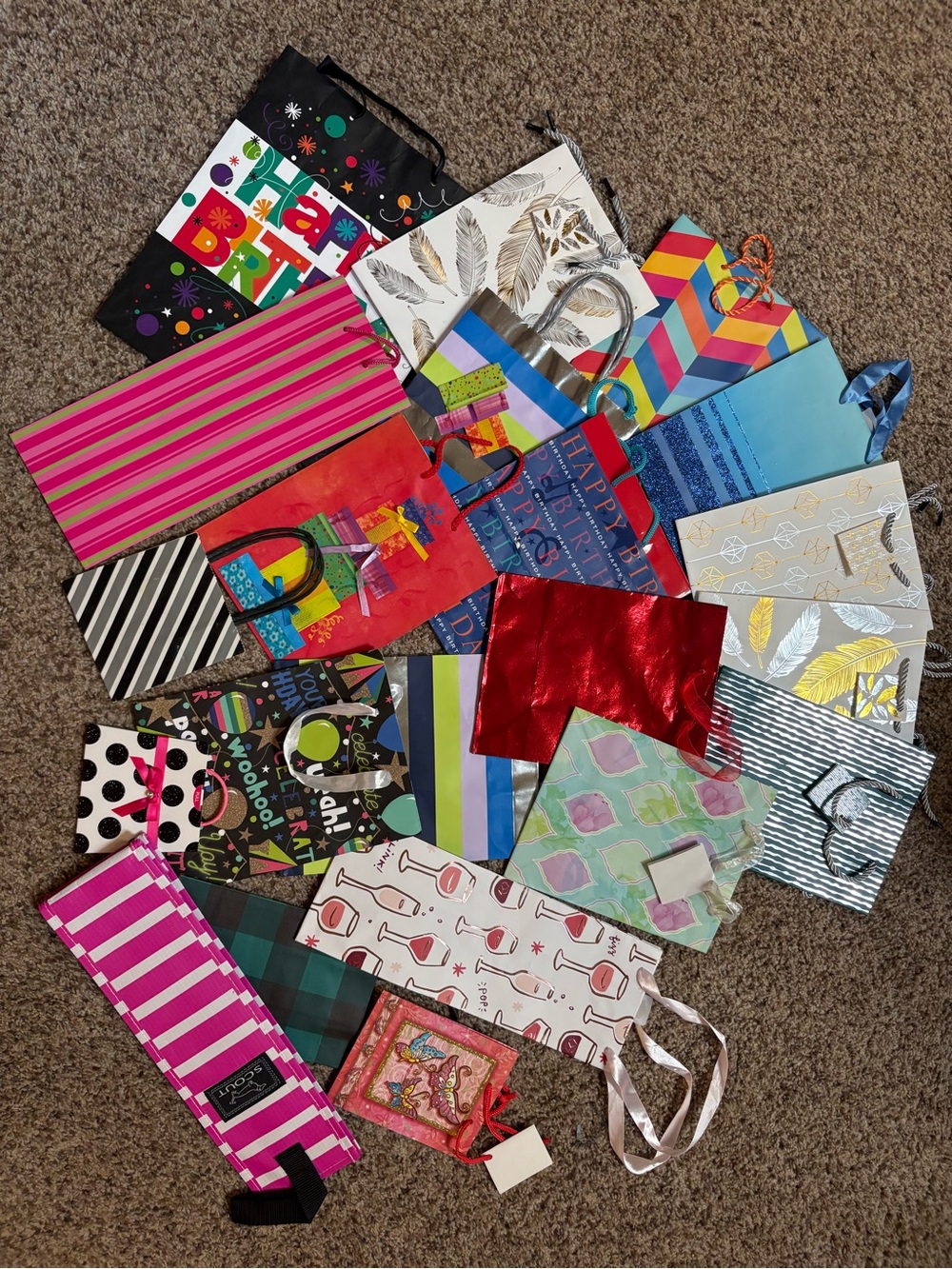 Assorted Colorful Gift Bags - Mixed Patterns